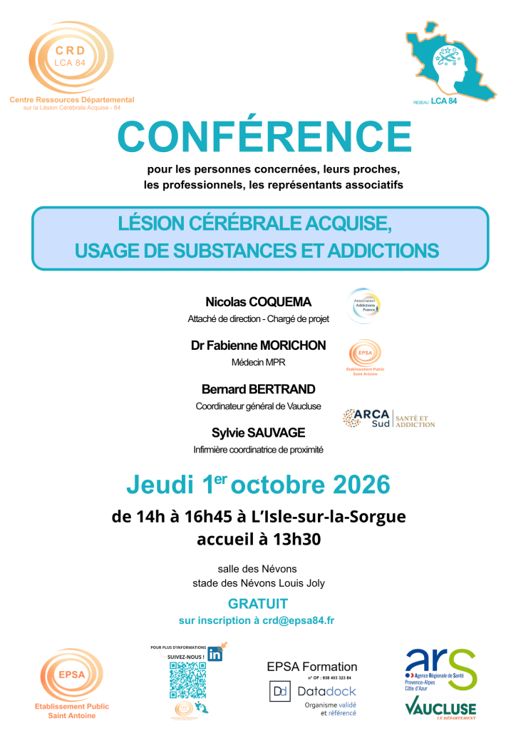 Conférence CRD - Lésion cérébrale acquise, usage de substances et addictions